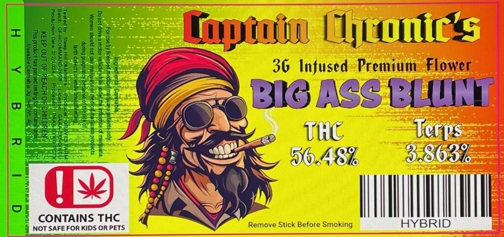 Photograph of product: Captain Chronic | Big Ass Blunt | Hybrid