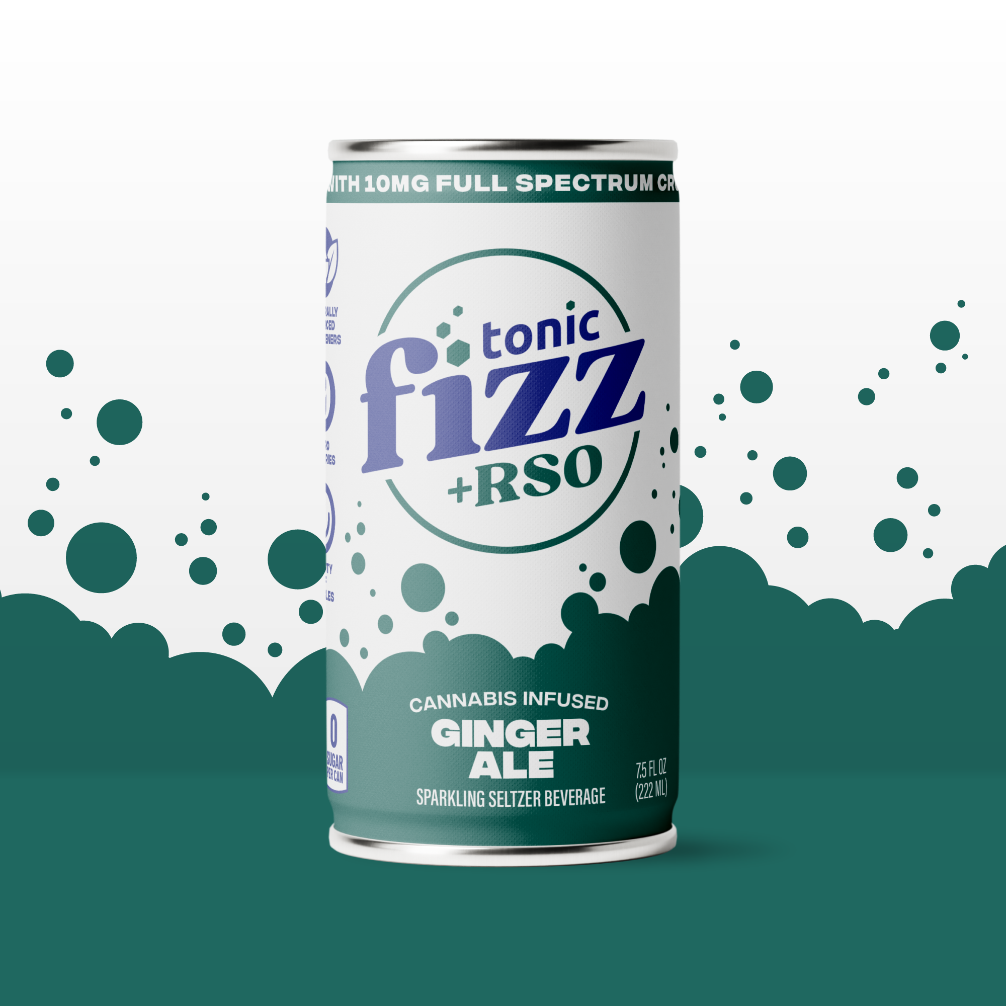 Photograph of product: Ginger Ale | 10mg | 7.5oz RSO Beverage | Tonic Fizz Shorties
