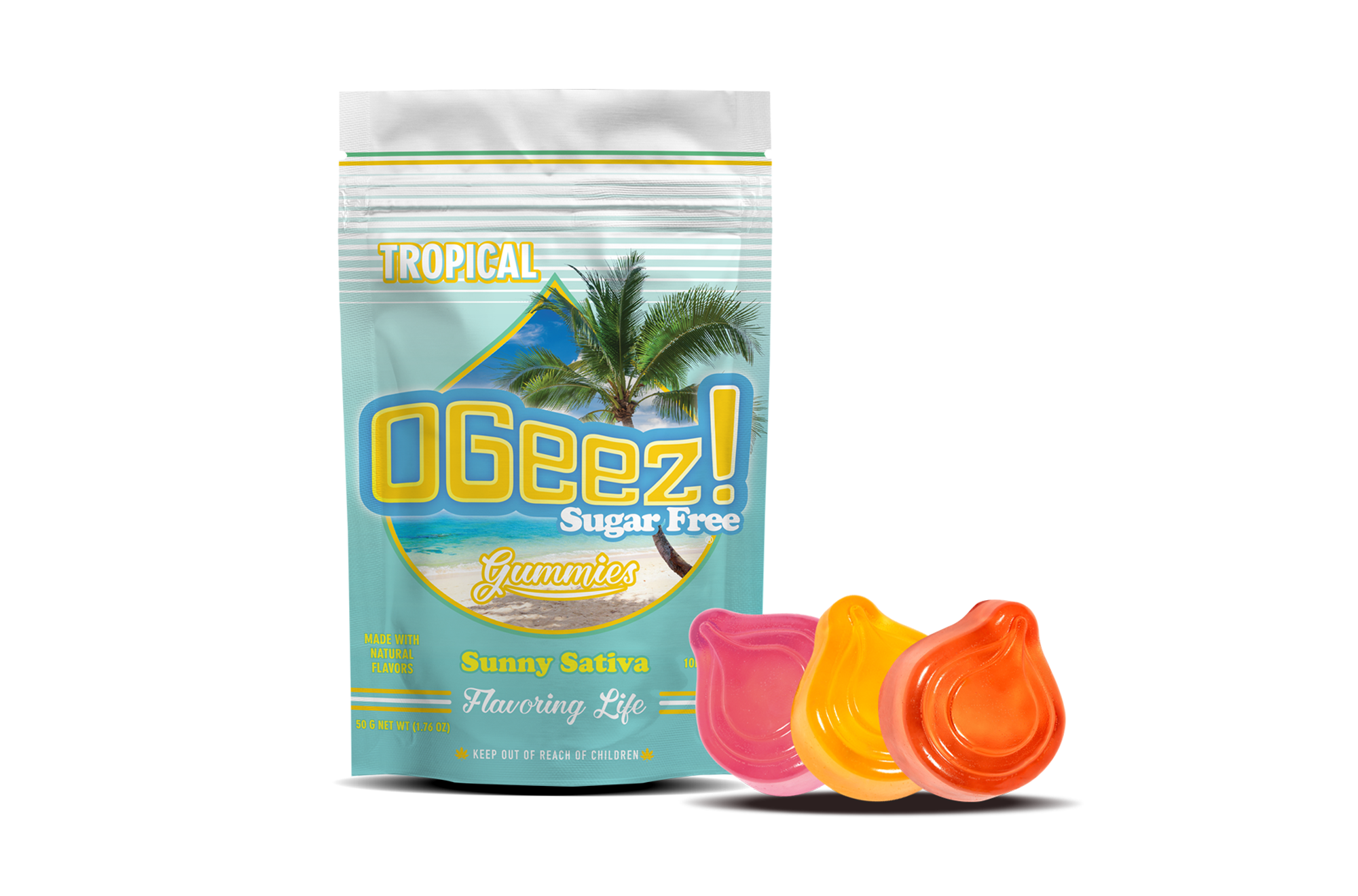 Photograph of product: OGeez Tropical Oui'd (Sugar-Free) 100mg 10pk