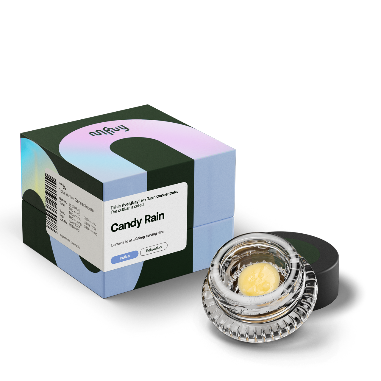 Photograph of product: Candy Rain | Live Rosin Badder | 1g
