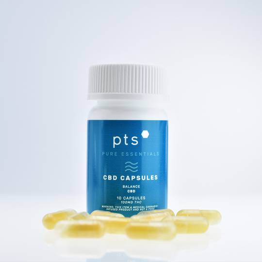 Photograph of product: Balance Capsules | 20mg CBD: 10mg TH-oui | 10pk Capsules | PTS