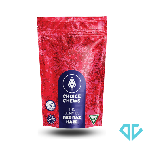 Photograph of product: Choice Red Razz Haze Gummies 200mg