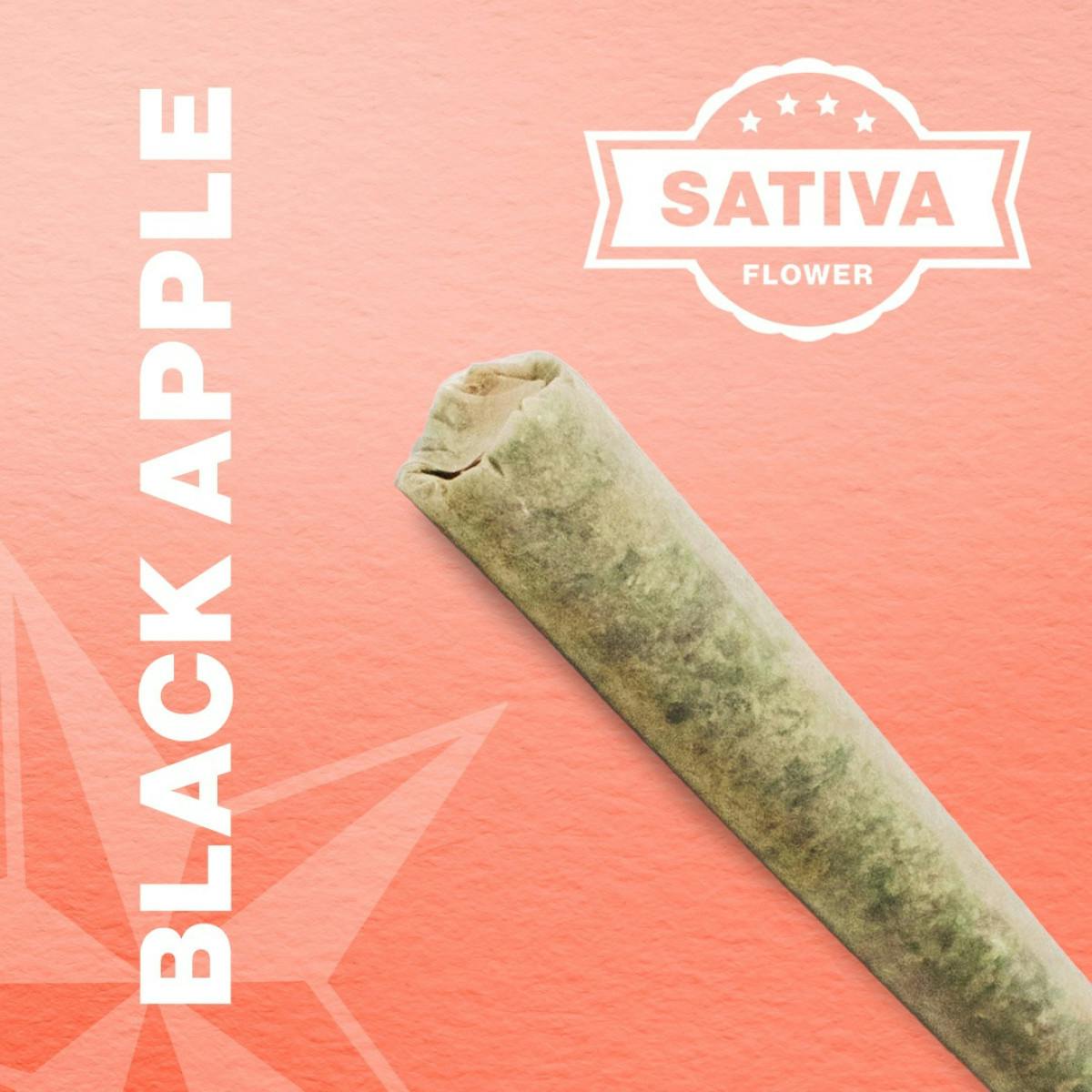 Photograph of product: Black Apple (S) 1g Organic Pre-Roll- Green Meadows