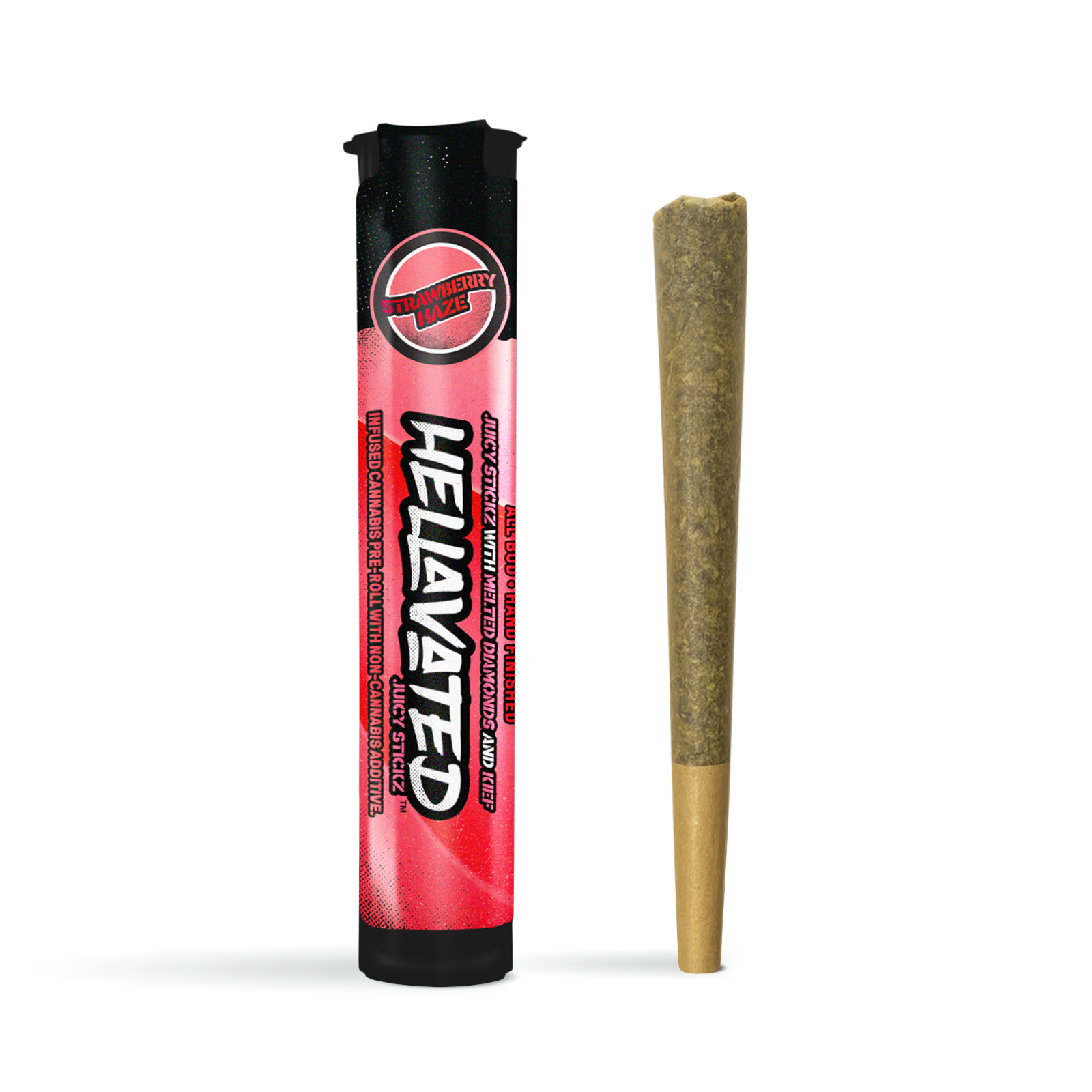 Photograph of product: Hellavated | Strawberry Haze Juicy Stickz Infused Pre-Roll