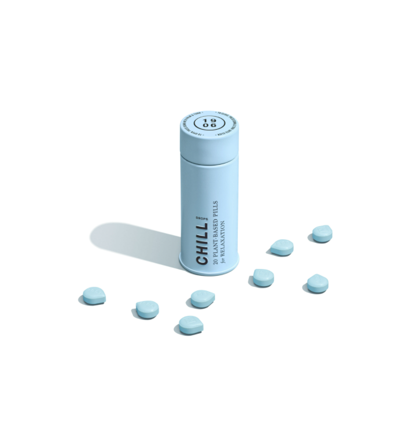 Photograph of product: Chill Drops Tin | Capsules | 100mg