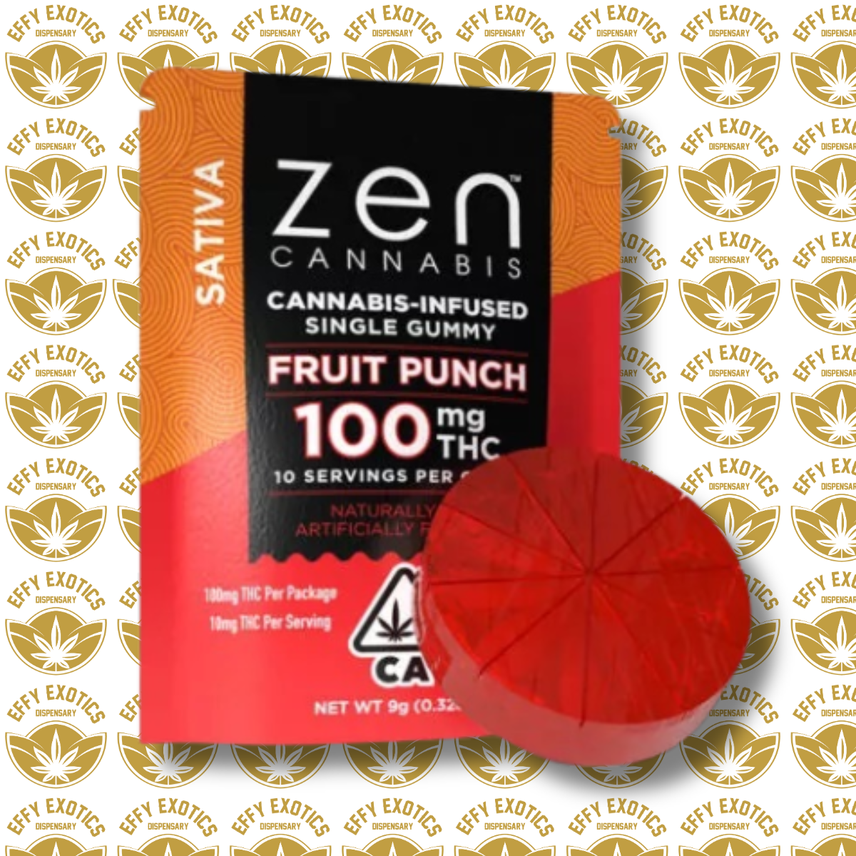 Photograph of product: Gummy - ZEN - Single - Oui'd Fruit Punch 100mg - 1 pc