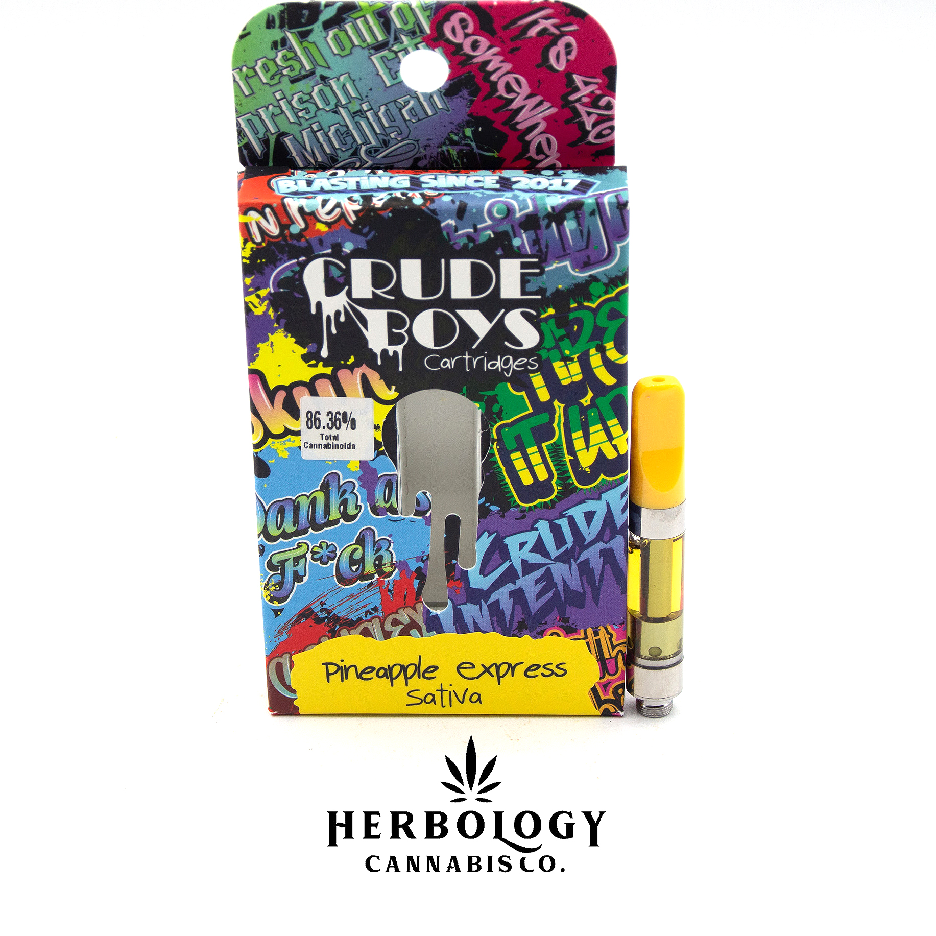 Photograph of product: Crude Boys | Distillate 510 Cart | Pineapple Express | 1g
