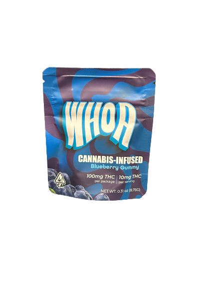 Photograph of product: Whoa | Blueberry Gummy - Bite | 100mg