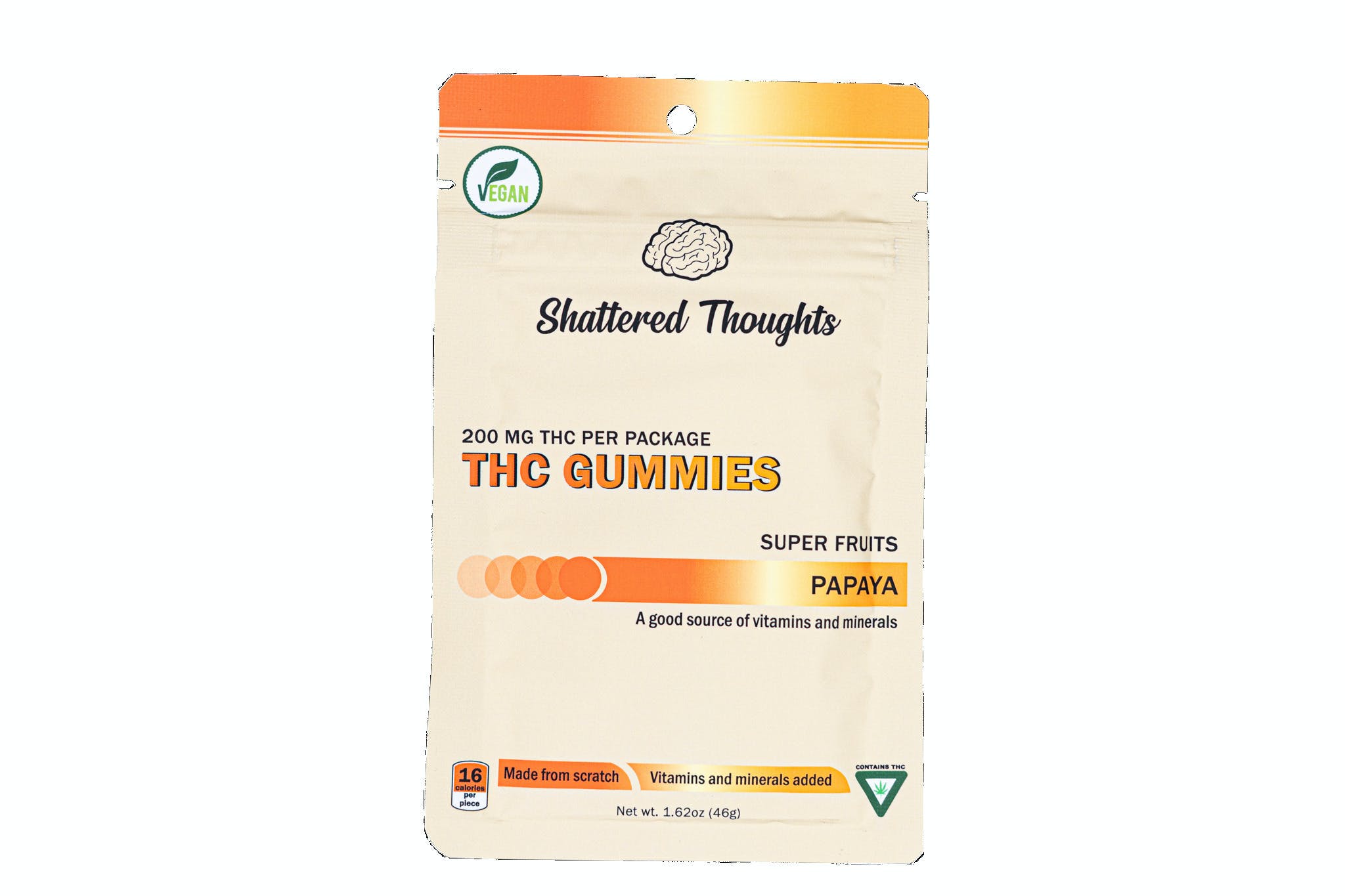 Photograph of product: Shattered Thoughts 200mg Papaya (Vegan)