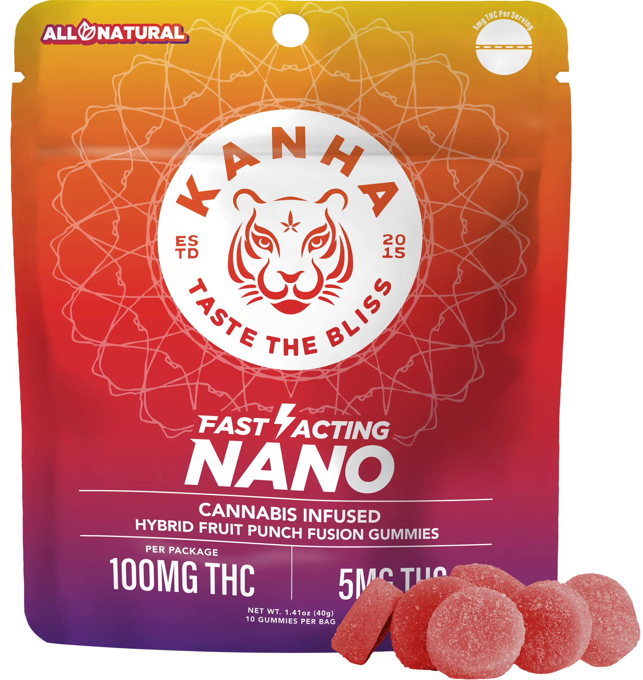Photograph of product: Fruit Punch Fusion Hybrid Fast Acting Gummies 10pk | 100mg