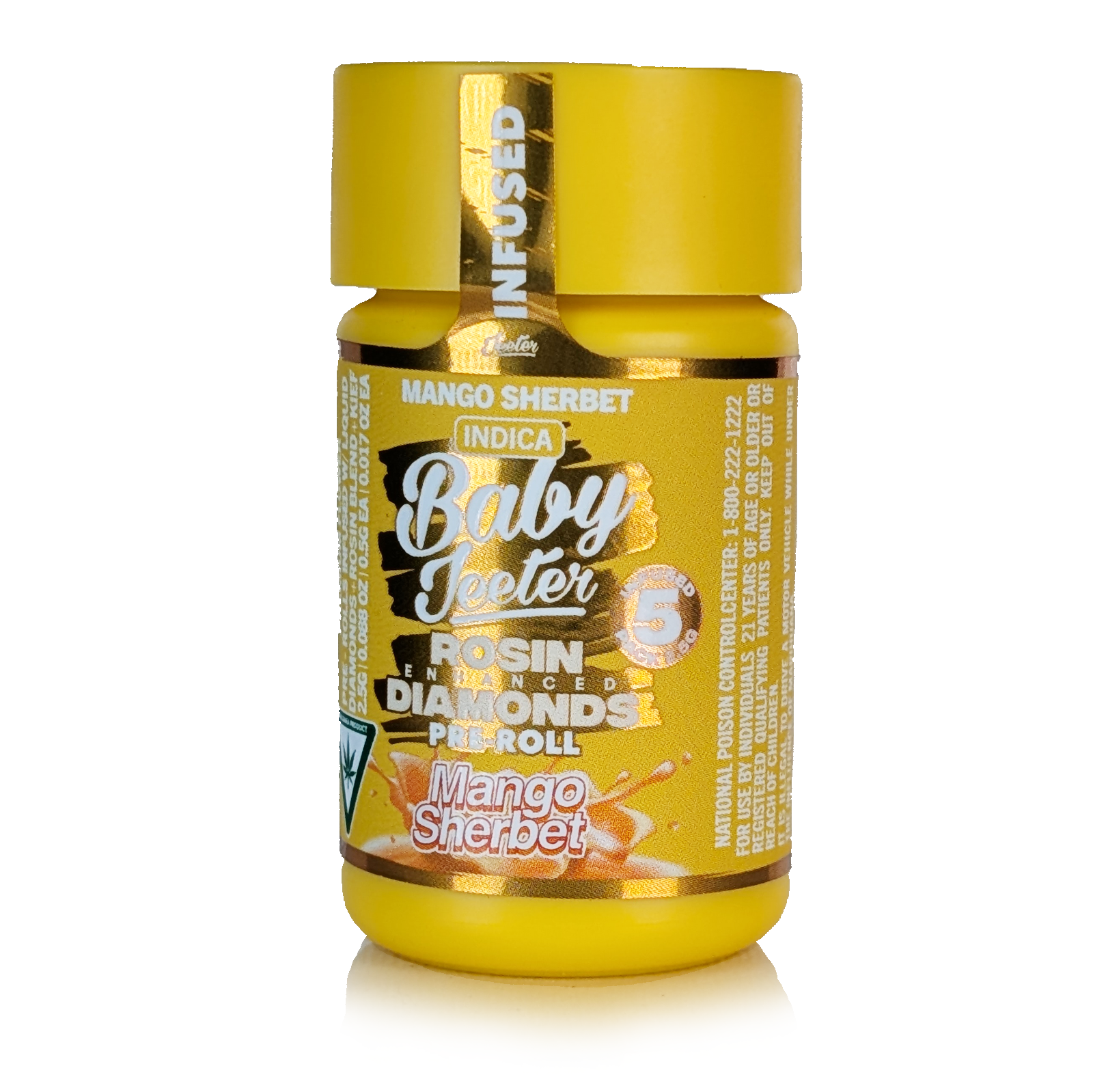 Photograph of product: MANGO SHERBERT - BABY JEETERS (5X.5G) INFUSED PRE-ROLLS