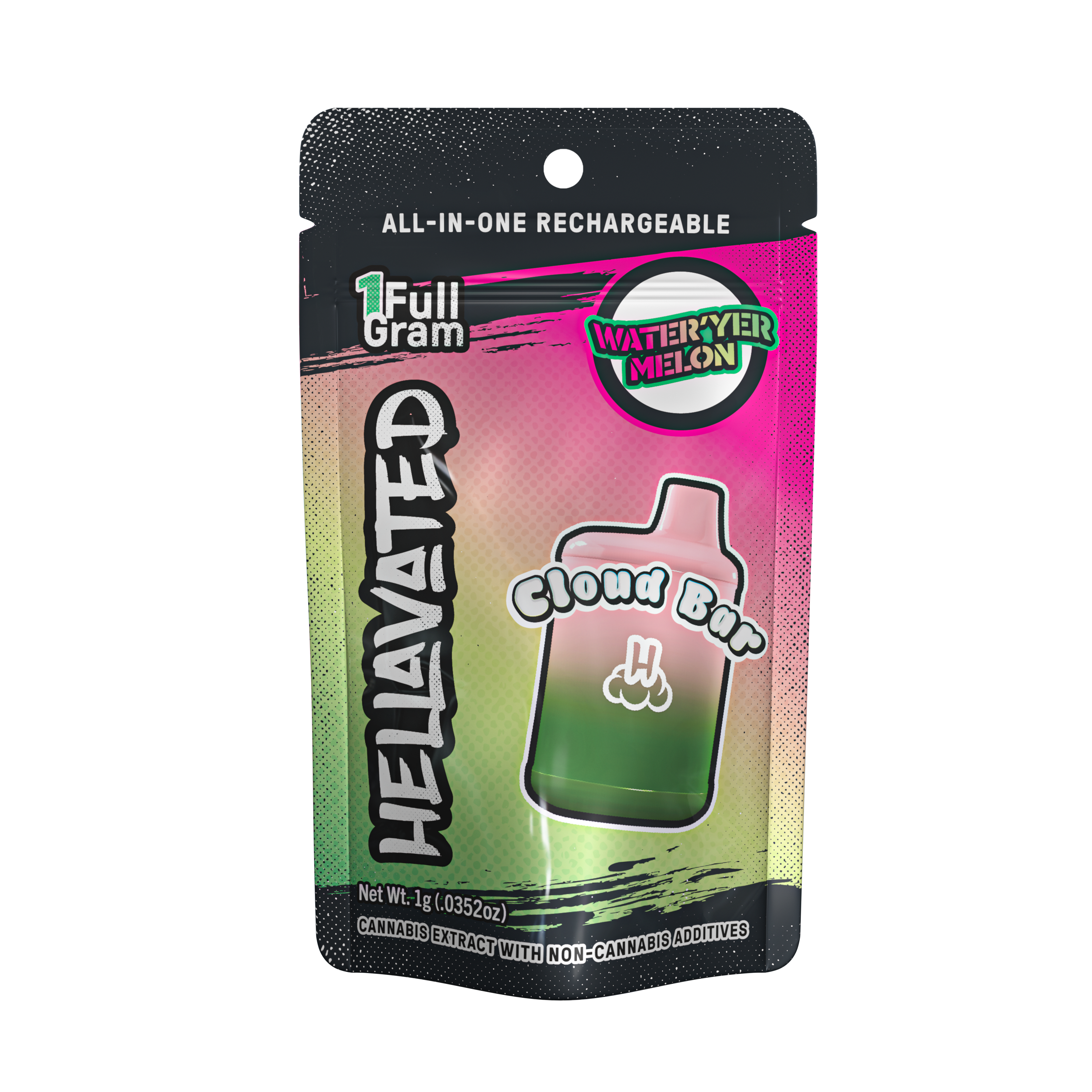 Photograph of product: Water'yer Melon Cloud Bar Rechargeable Disposable 1g