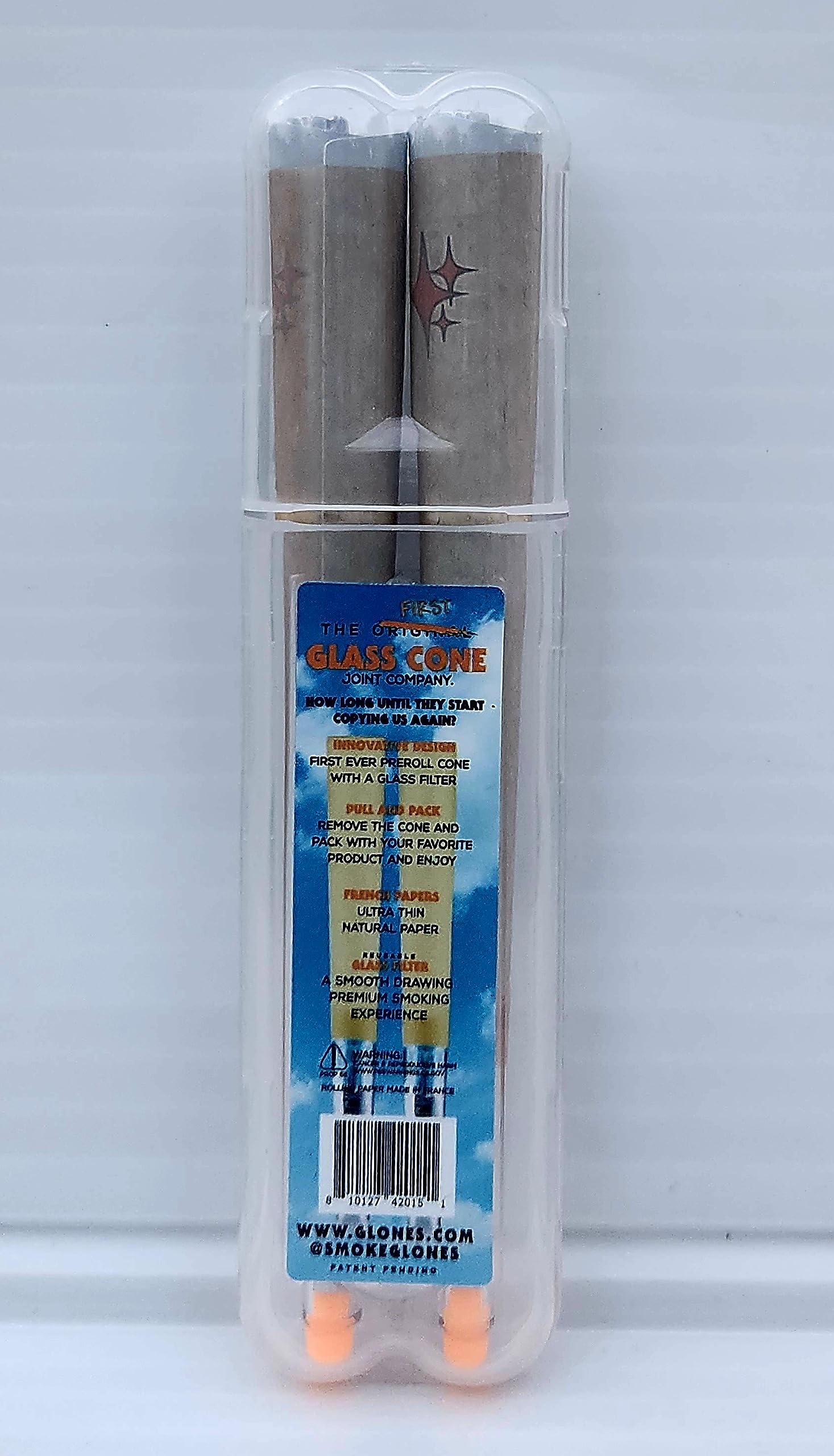Photograph of product: Glones x Packs 2 Pack King Size Cones w/Glass Tip
