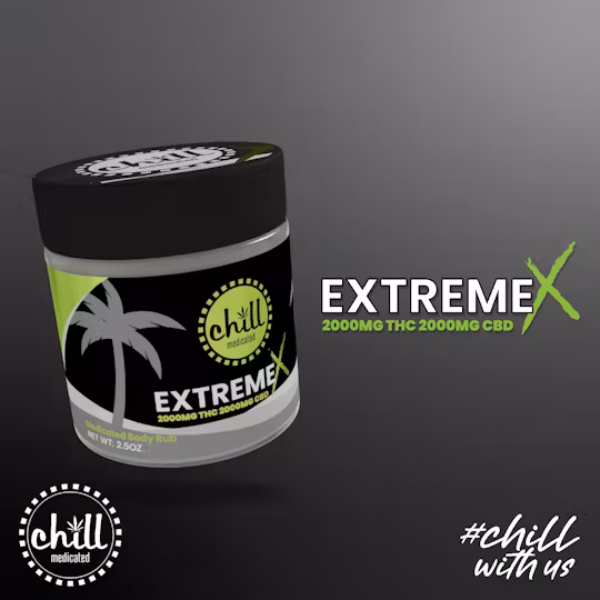 Photograph of product: Chill Medicated - Body Rub - (2000mg) - 1:1 TH-oui+CBD - **EXTREME X**