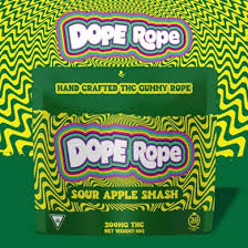 Photograph of product: Dope Rope | Sour Apple Smash | 200mg | Gummies