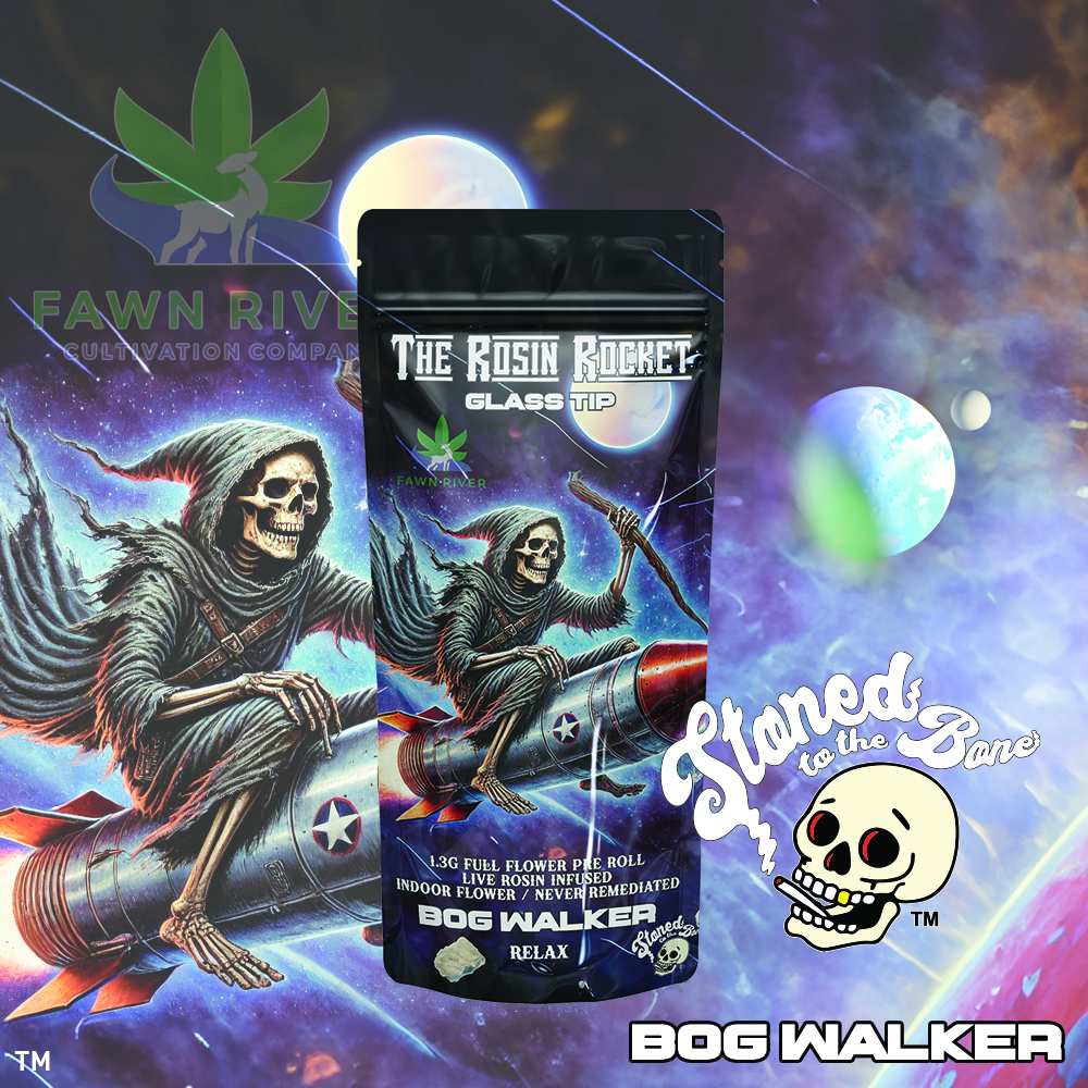 Photograph of Product: Stoned to the Bone - Rosin Rocket Pre-roll 1.3g - BOG Walker - Relax