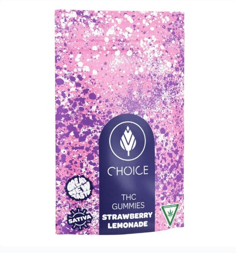 Photograph of product: Choice Chews - Gummies - 100mg - Strawberry Lemonade - Oui'd