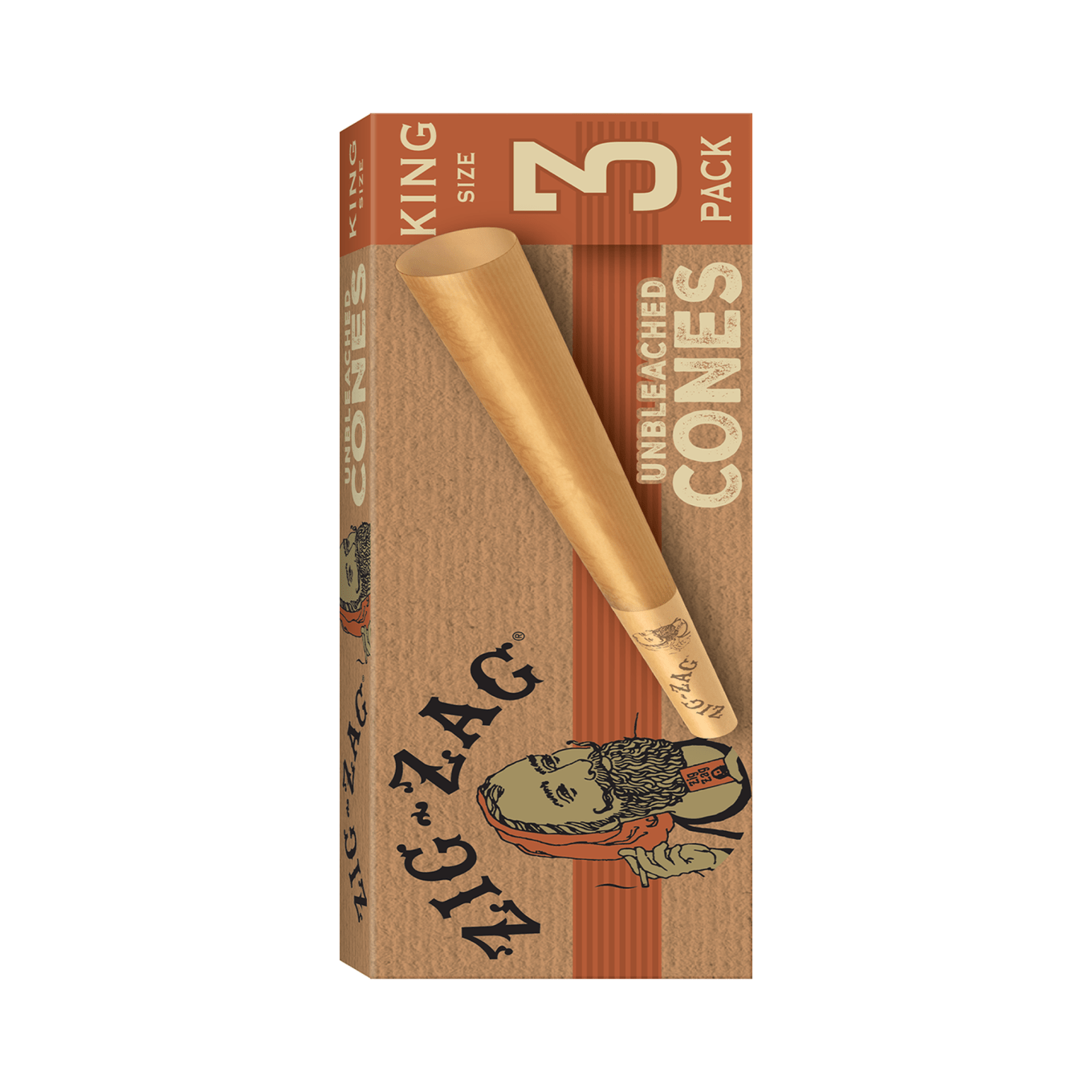 Photograph of product: Zig Zag - 3ct - King Size Unbleached Cones