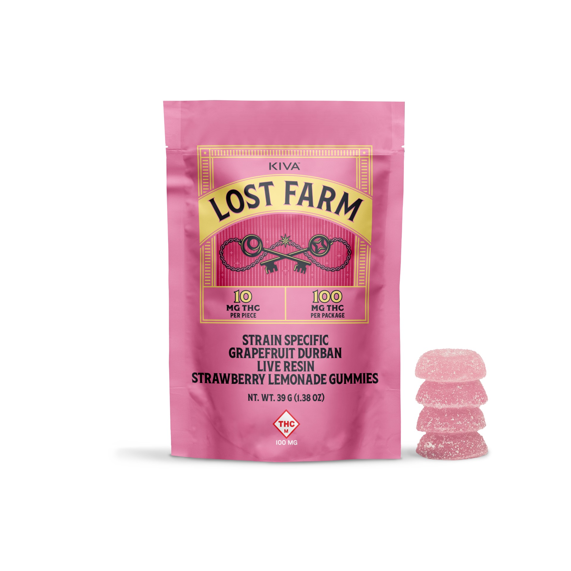 Photograph of product: Strawberry Lemonade - Live Resin Grapefruit Durban Gummies - 100mg