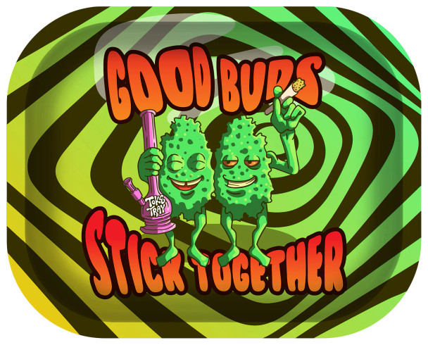 Photograph of product: Toke Tray "Best Bud" Metal Rolling Tray 5" x 7"