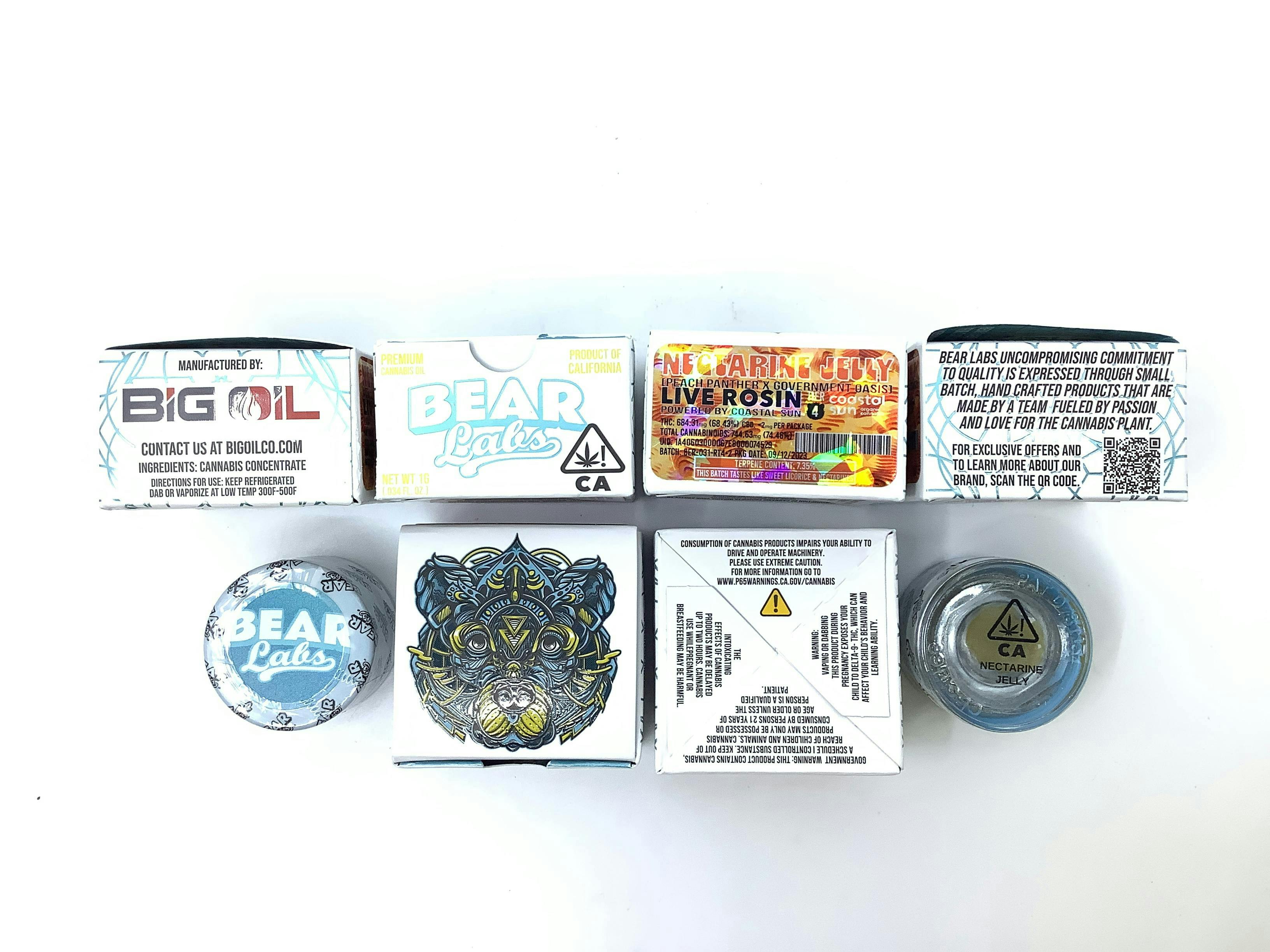 Photograph of product: Bear Labs - Tier 4 - Nectarine Jelly Live Rosin - 1g