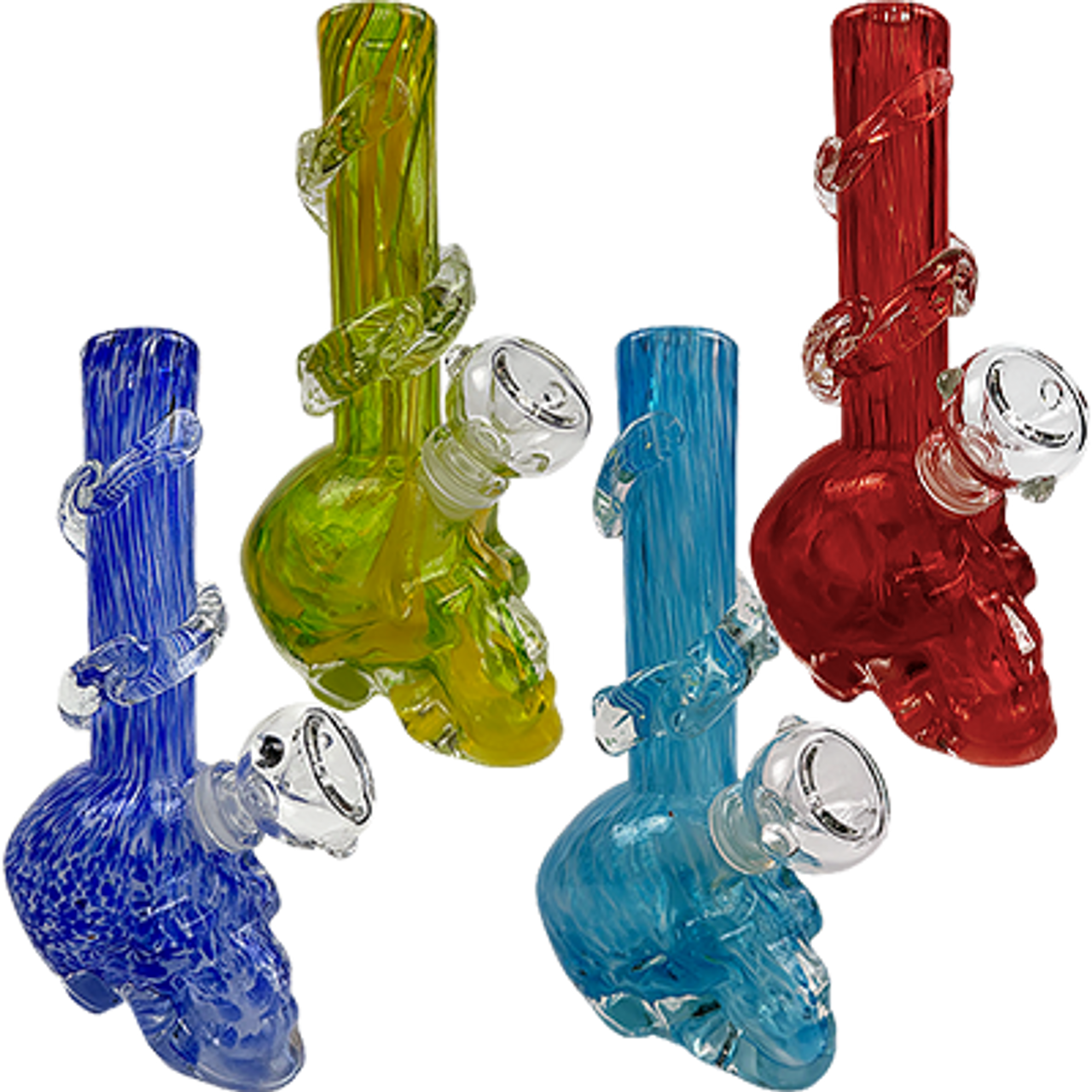 Photograph of product: Soft Glass Skull Water Pipe | Assorted Colors