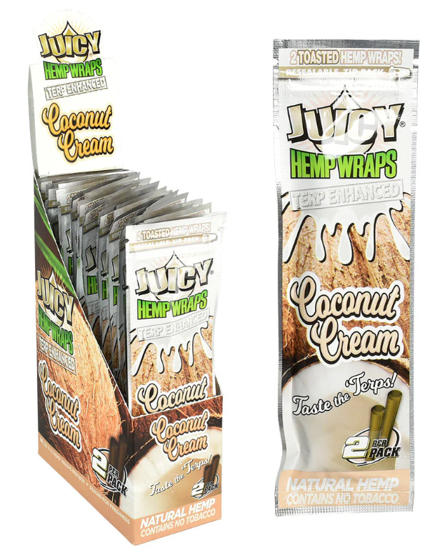 Photograph of product: Juicy Jay Terp Infused Hemp Wraps Coconut Cream 2pk