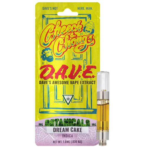 Photograph of product: Cheech & Chong | Dream Cake | D.A.V.E Vape Cart Oui'd