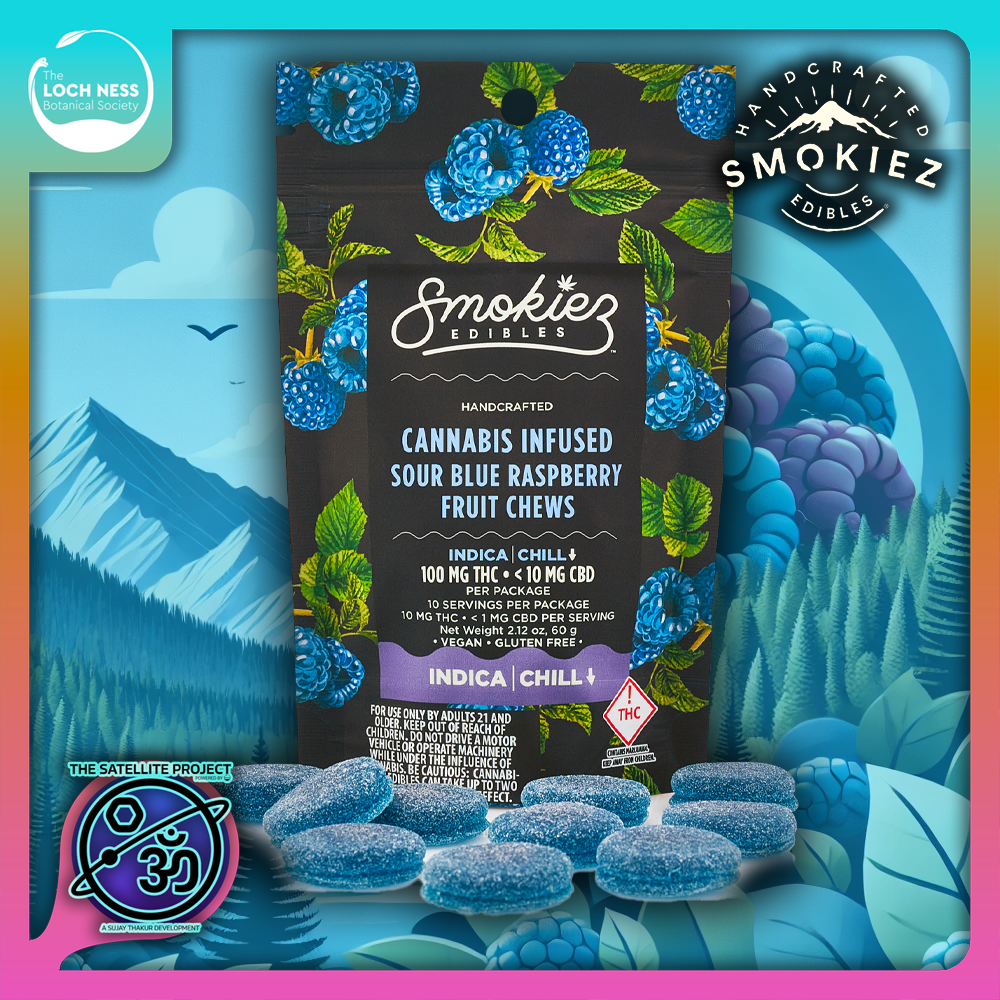 Photograph of product: Smokiez - Sour Blue Raspberry - 100mg - 10