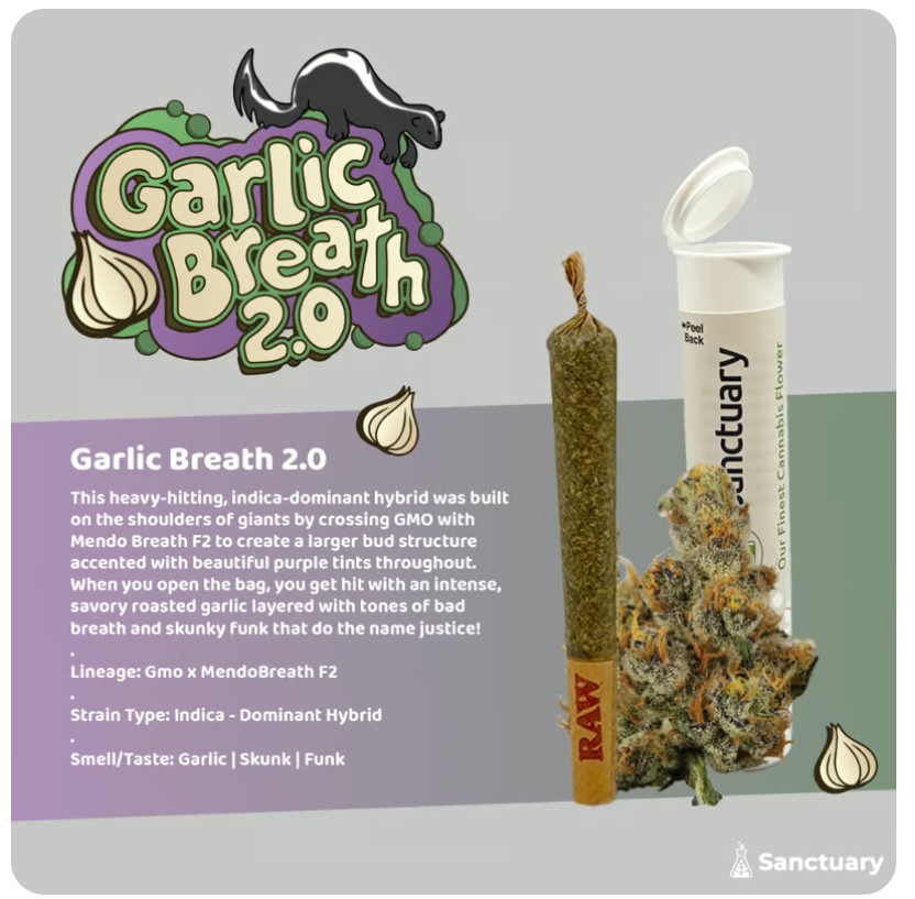 Photograph of product: Garlic Breath Preroll | 1g | 32.10% TAC