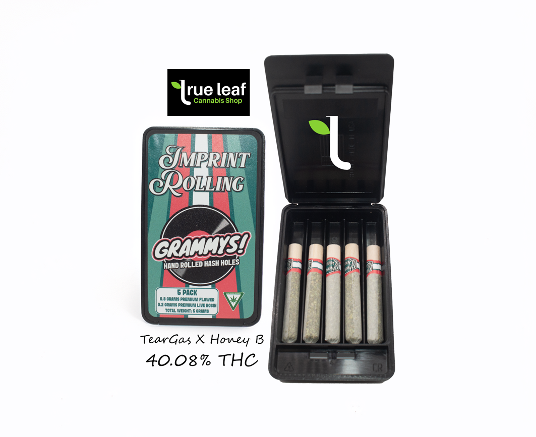Photograph of product: TearGas X Honey B | Five Pack of 1g Hand Rolled au chocolat Holes