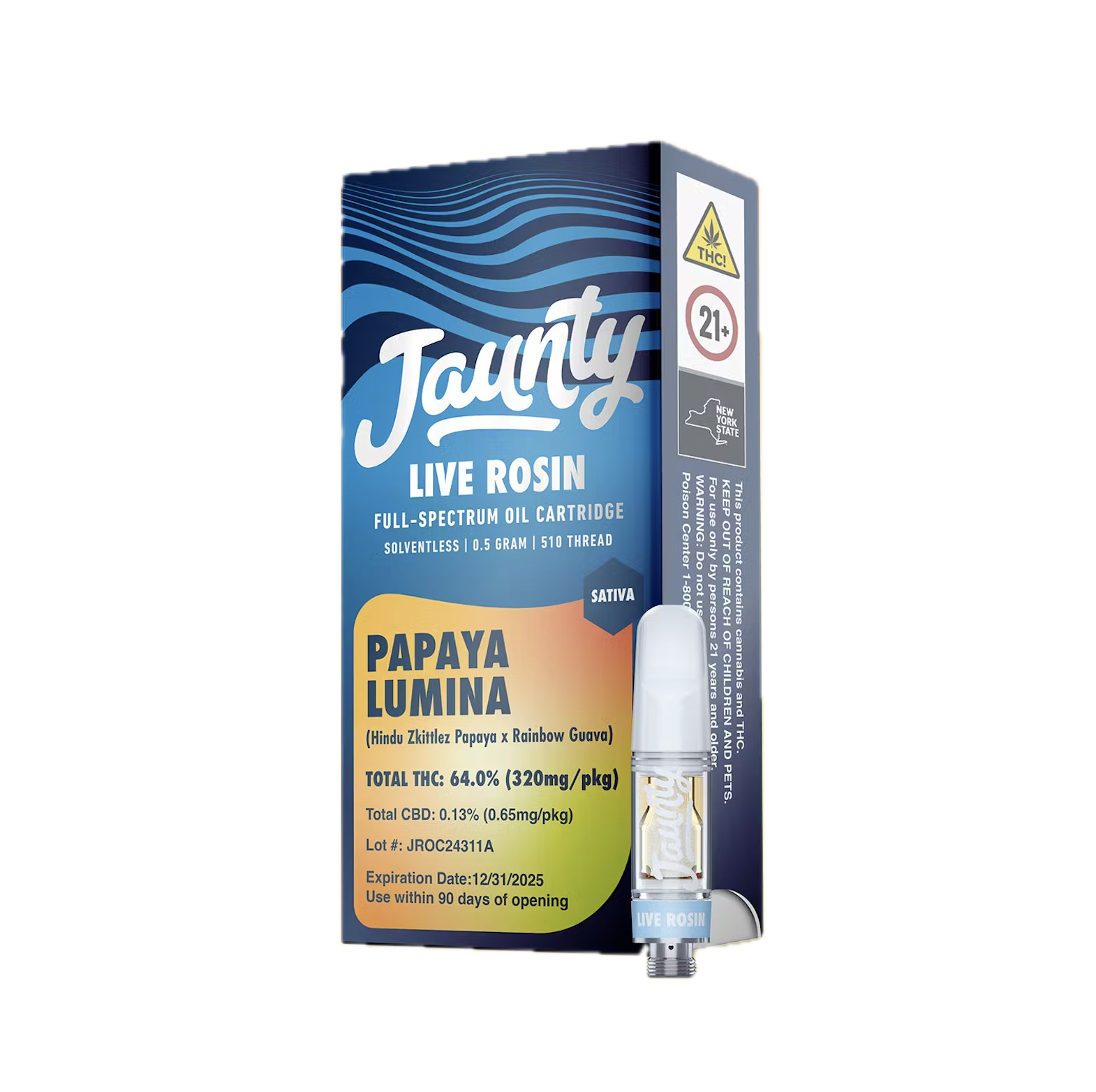 Photograph of product: JAUNTY Papaya Lumina Live Rosin 0.5g Cartridge