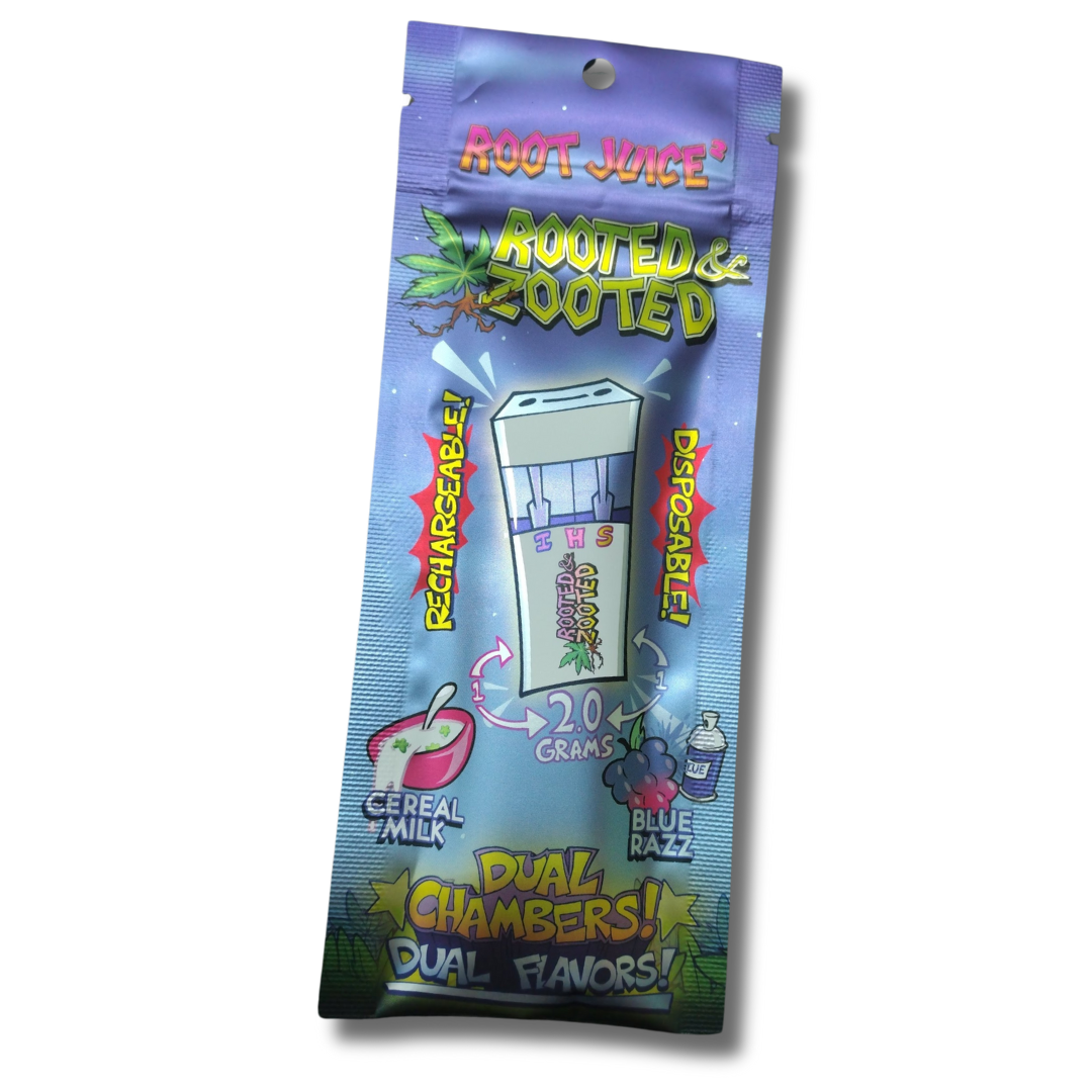 Photograph of product: Rooted and Zooted 1G Distillate Disposable Vape Cereal Milk