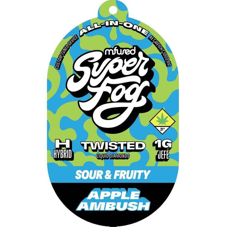 Photograph of product: Super Fog: Apple Ambush - Twisted Liquid Diamonds Disposable Cartridge