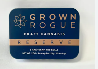 Photograph of product: Grown Rouge | Pre Roll | Reserve | Cap Junky | 2.5g | 5pk