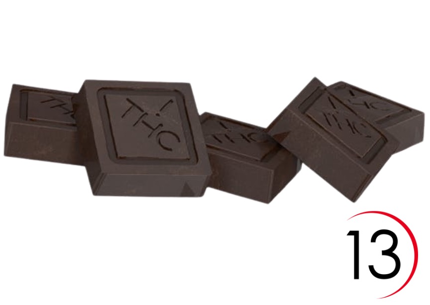 Photograph of product: Midnight 1:1 TO Dark Chocolate Squares 10pcs