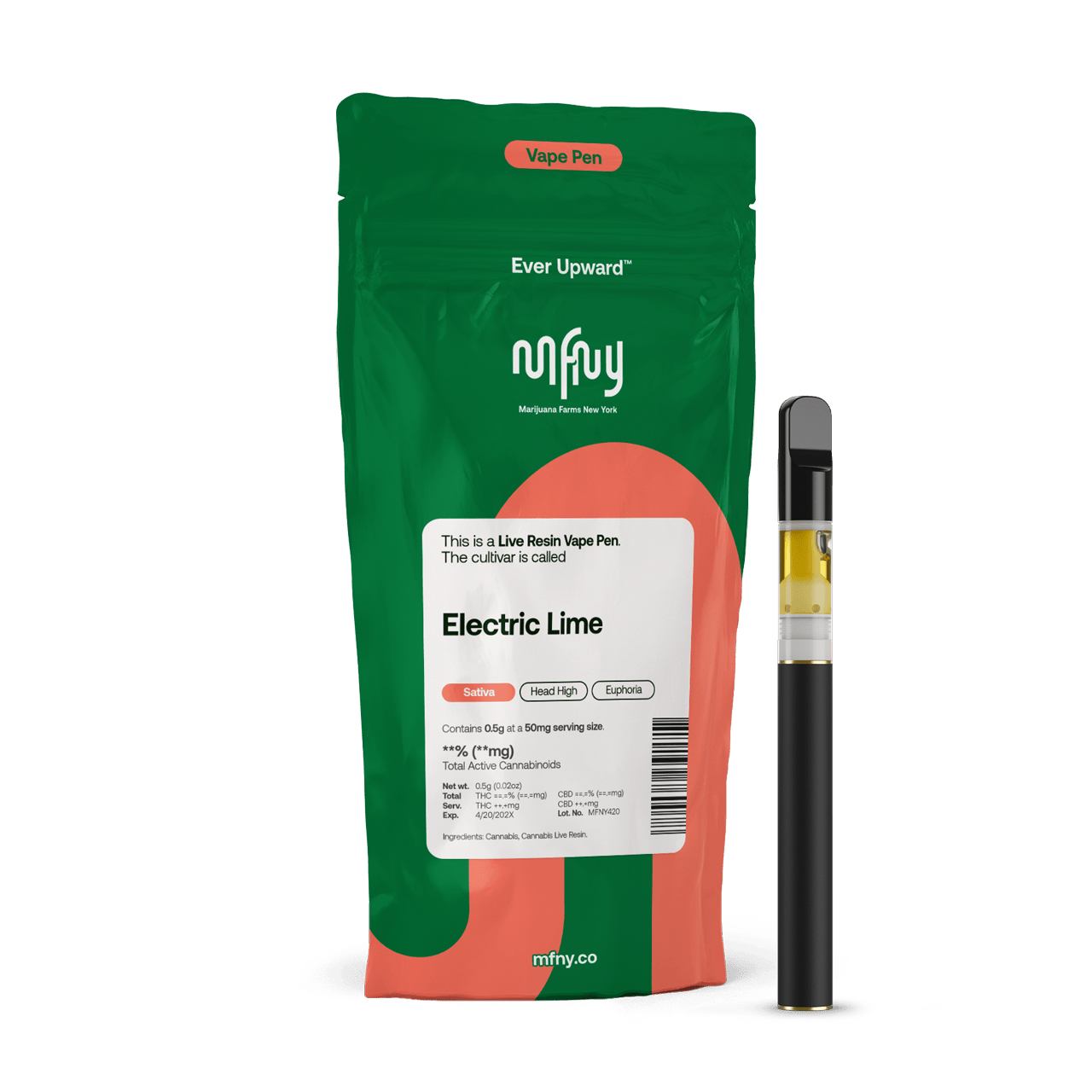Photograph of Product: MFNY - Electric Lime Live Resin Disposable Vape