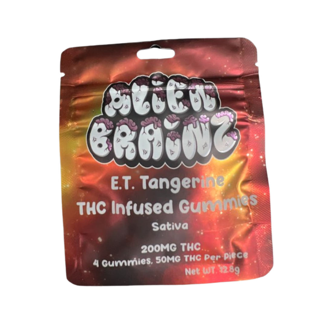 Photograph of product: Alien Brainz - Gummies - E.T. Tangerine - 200mg