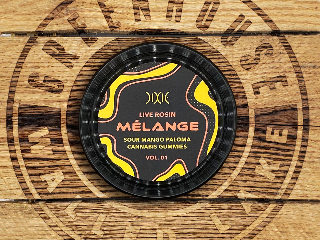 Photograph of product: Dixie | Sour Mango Paloma | 200mg Live Rosin Gummies