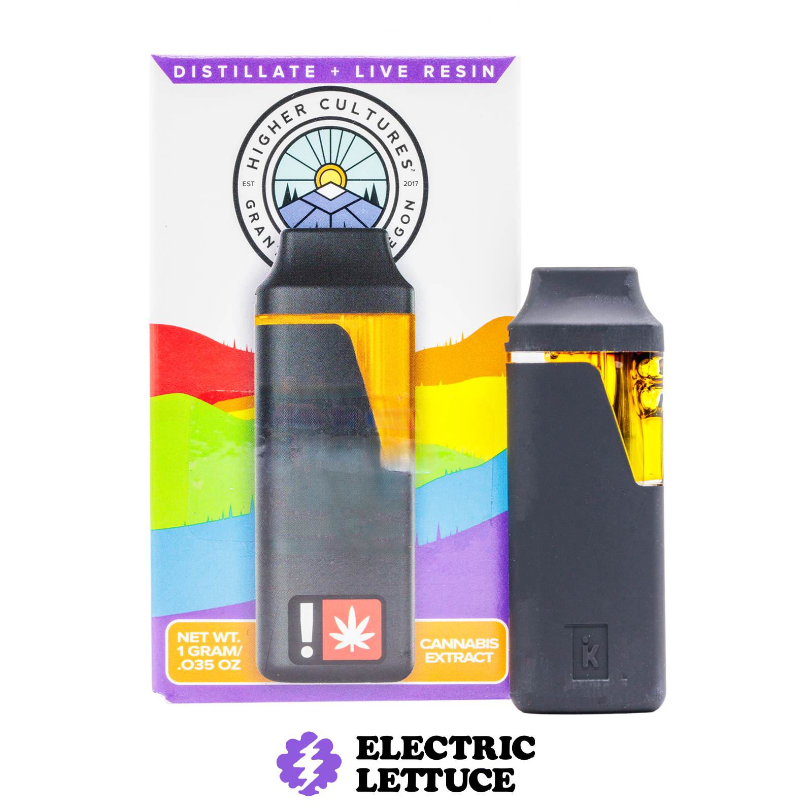 Photograph of product: Higher Cultures Turkey Bagz Distillate + Live Resin AIO 1g