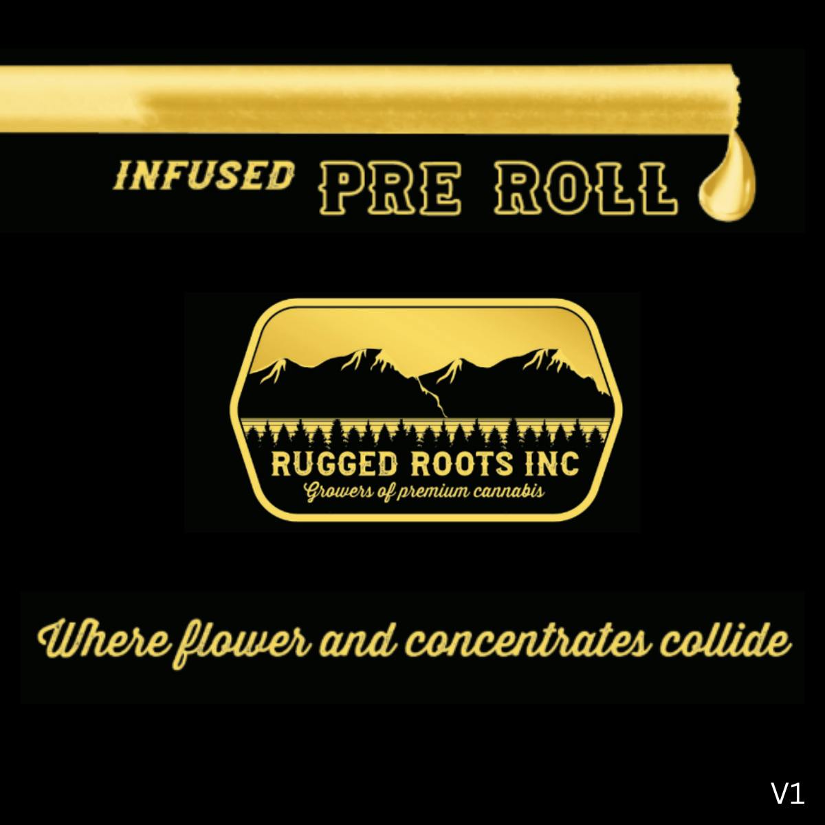 Photograph of product: Rugged Roots GMO x Cookies And Cream Resin Infused Pre-Roll