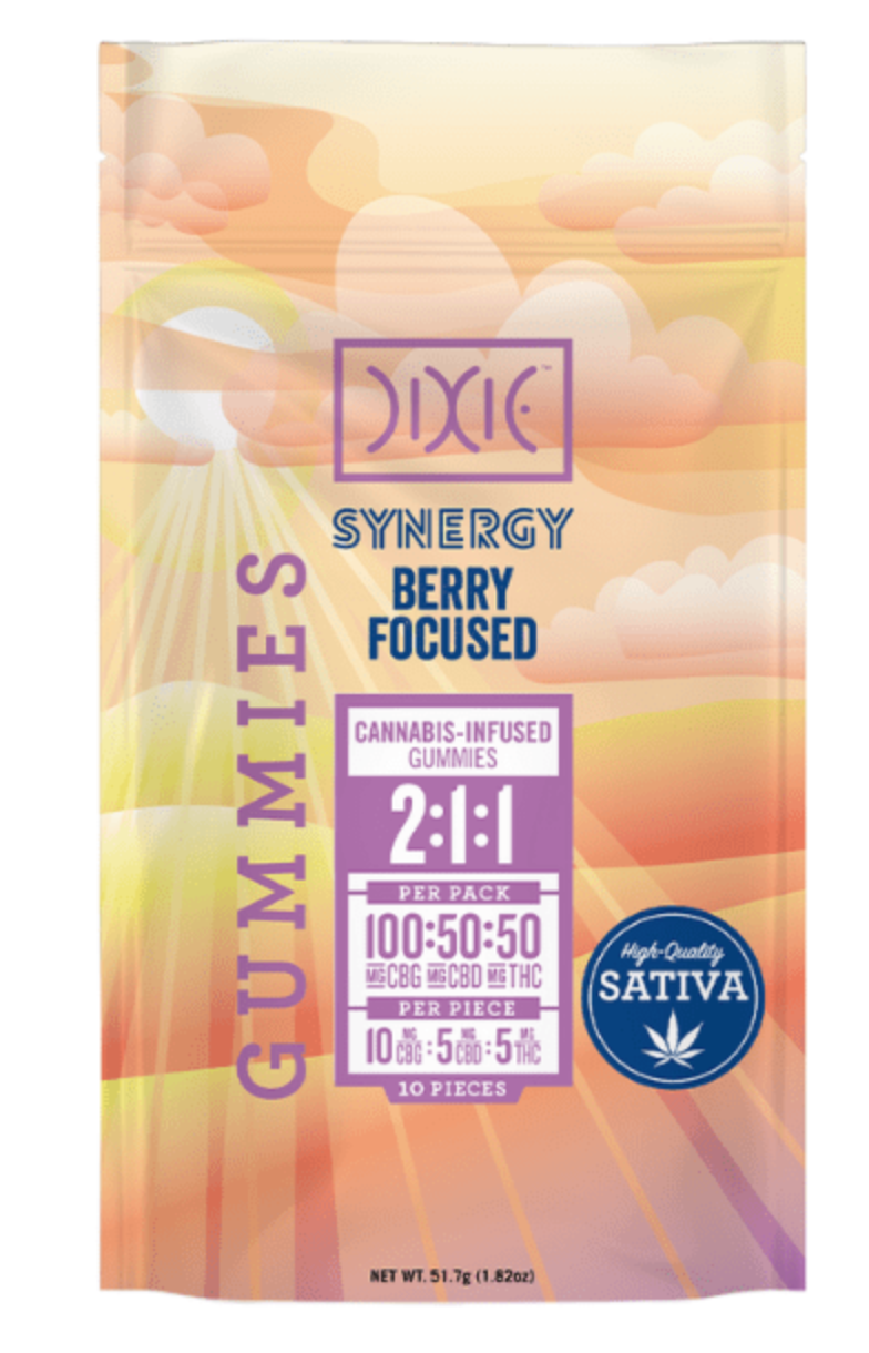 Photograph of product: 2:1:1 Synergy Berry Focused 100mg CBG : 50mg CBD : 50mg TH-oui Gummies by Dixie