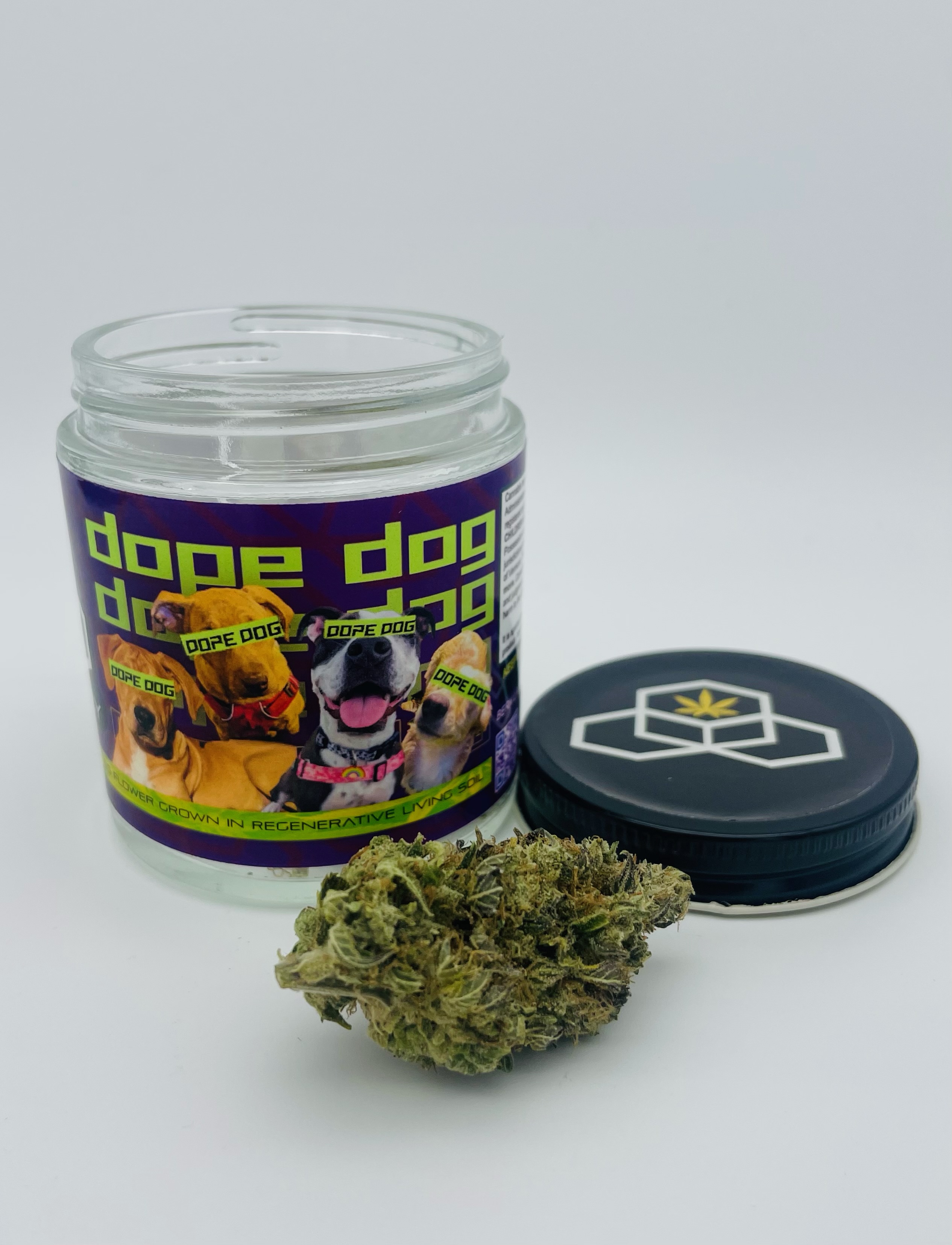 Photograph of Product: Bern Legacy | Dope Dog | Flower | 3.5g | 25.25% THC