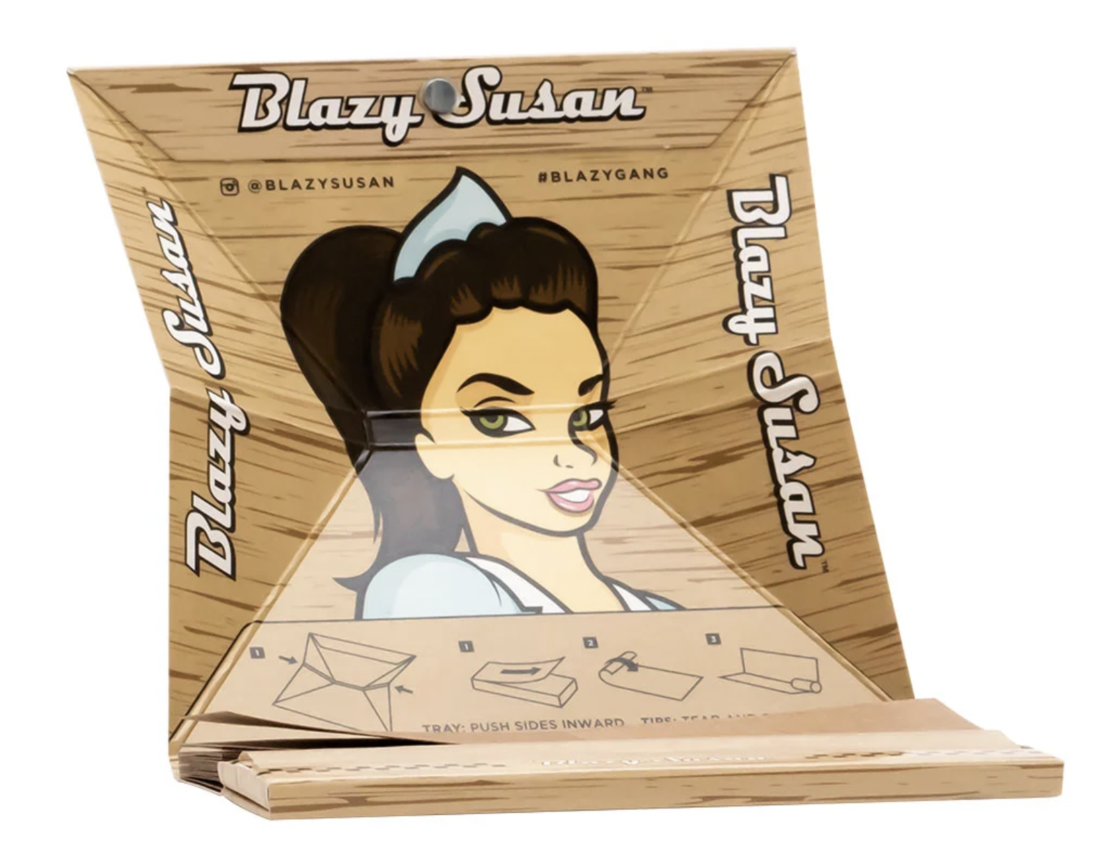 Photograph of product: BLAZY SUSAN KING SLIM UNBLEACHED ROLLING PAPERS