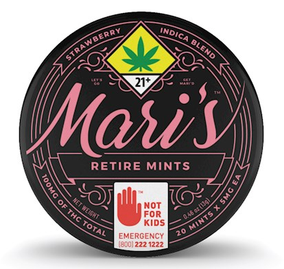 Photograph of product: Mari's Mints - Retire - Strawberry - 20pk Edibles