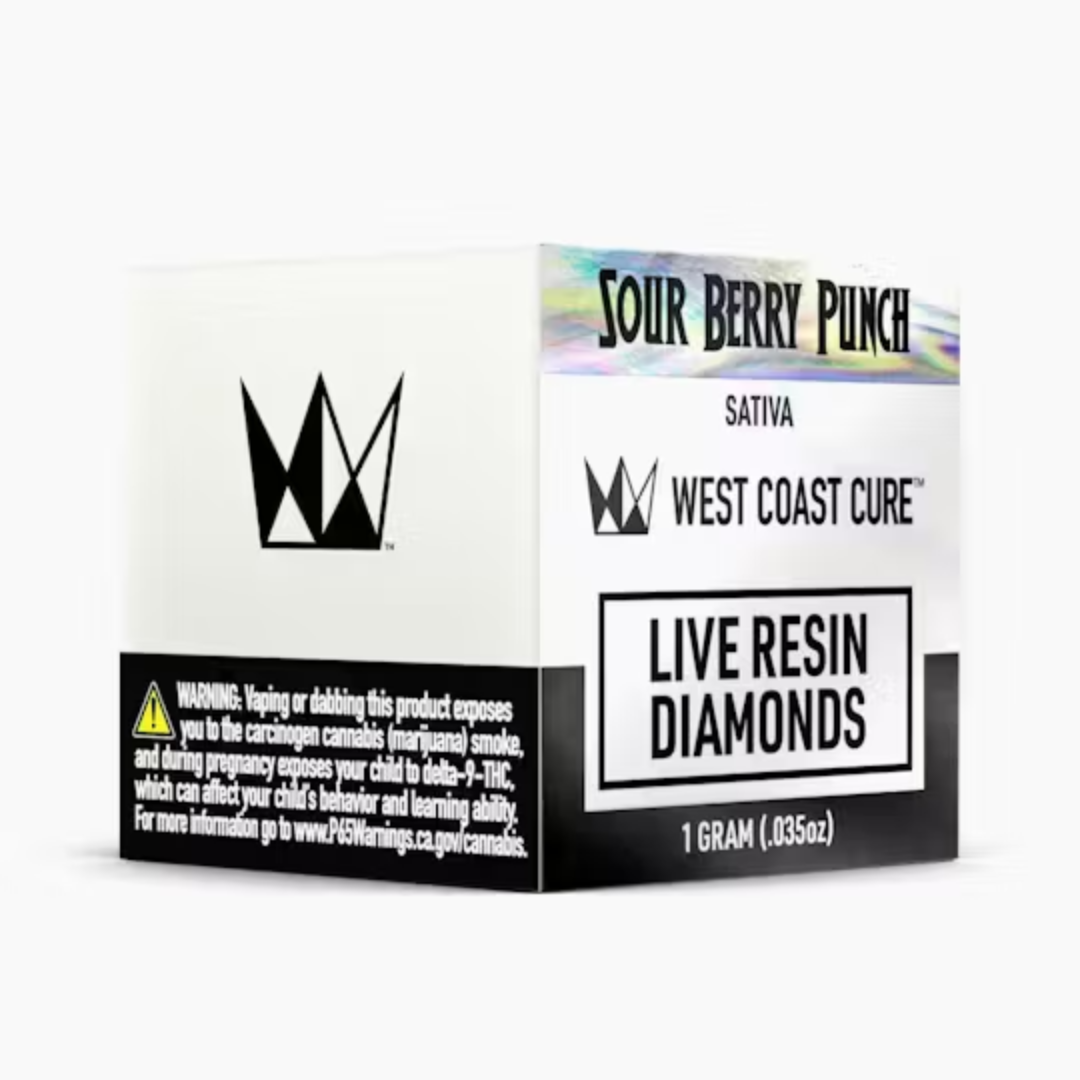 Photograph of product: West Coast Cure - Sour Berry Punch (Sativa) Live Resin Diamonds 1g