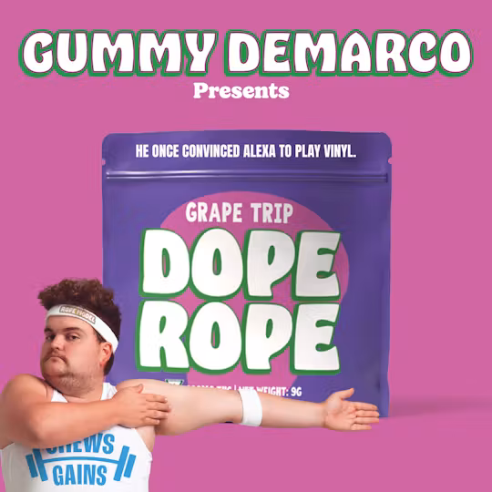 Photograph of product: Dope Rope 200MG Grape Trip Gummies