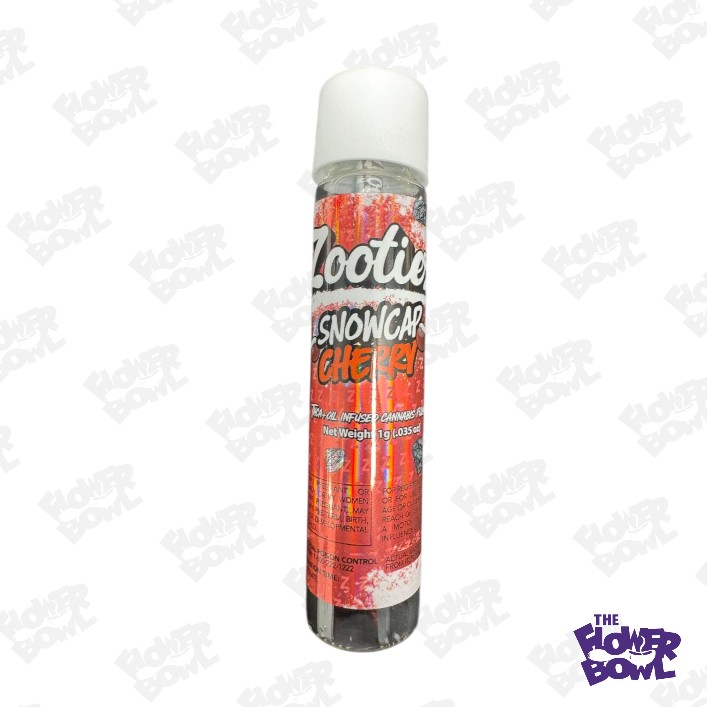 Photograph of product: AU Zooties: Snowcap Cherry 1G Infused Preroll