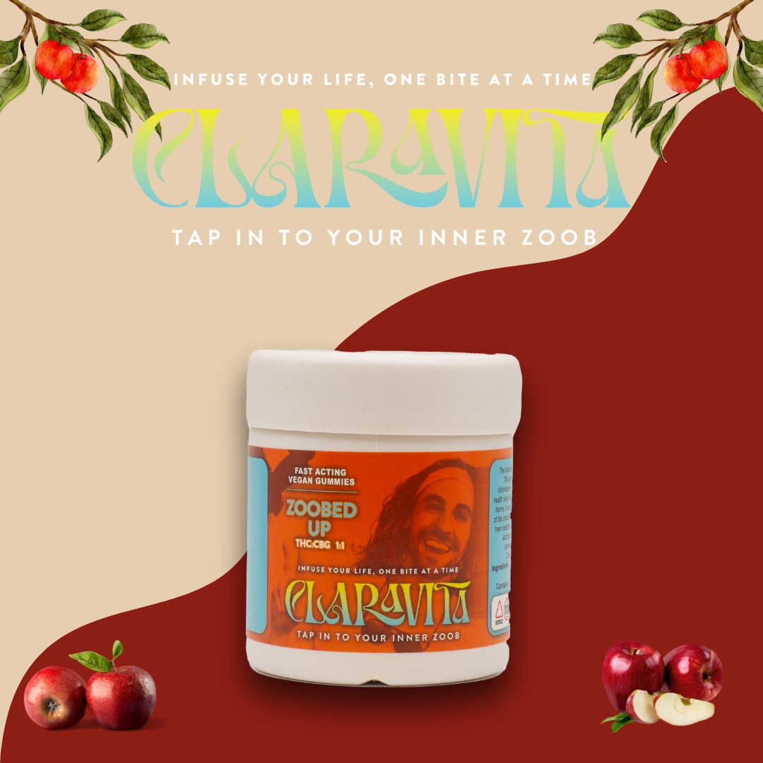Photograph of product: Claravita | Apple Cider | Zoobed Up | 1:1 CBG | Gummies | 20pk