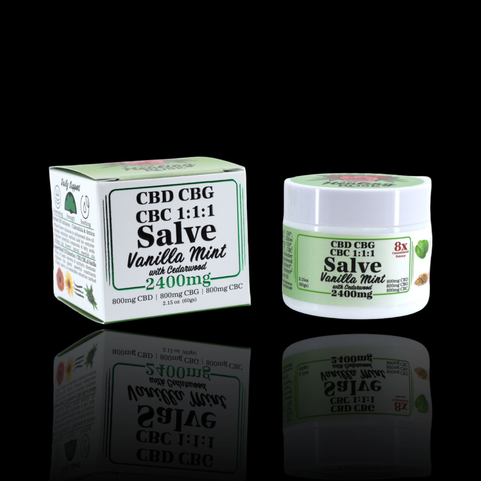 Photograph of product: Vanilla Mint CBD CBG CBC Salve, 2400mg, by The Healing Rose